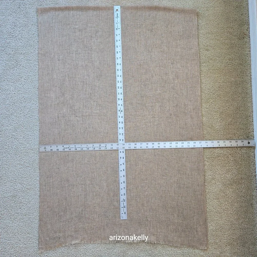 Unworn Cashmere Woven Scarf Tan Nepal SINGLE BROKEN FIBER